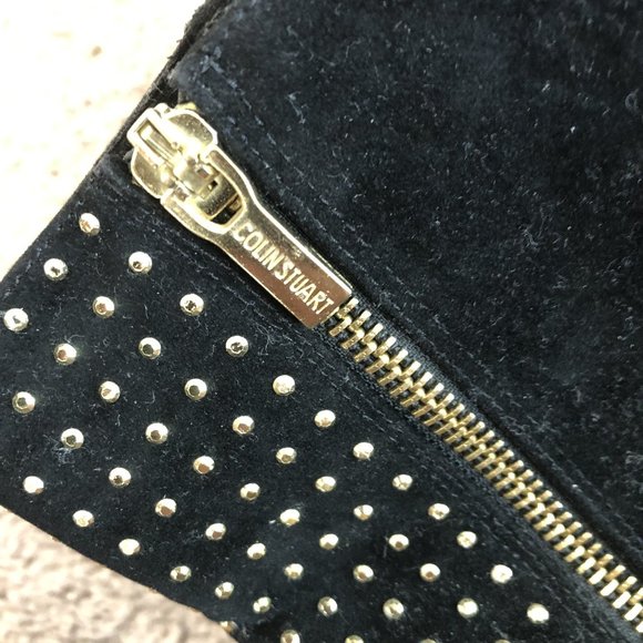Colin Stewart Block Heel Booties W/ Gold Studs - Picture 3 of 5